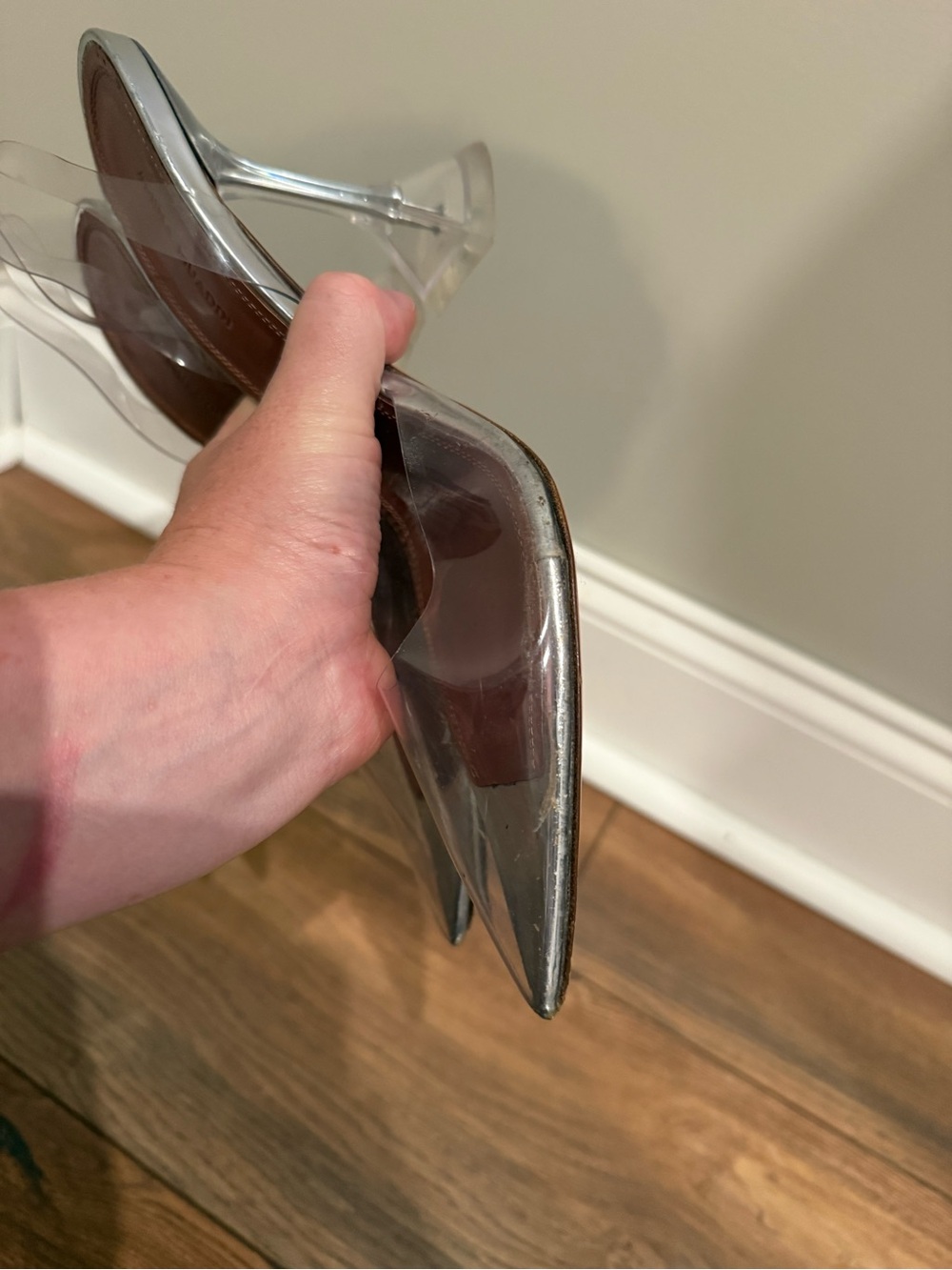 Amina Muaddi Clear PVC Pointed Holli Glass slingback Heels size Italian 36 - Picture 6 of 13